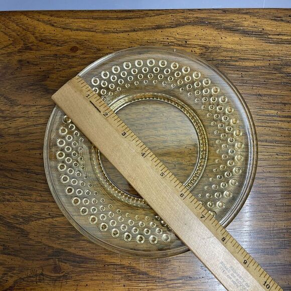 (1) Vintage Yellow Glass Salad Plate Luncheon Bubble‎ Hobnail 7.5" - Picture 4 of 7